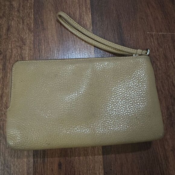 Coach Beige Leather Wristlet - Picture 3 of 8
